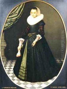 Oval Portrait of a Lady by Pieter the Elder Neefs