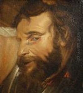 The Head Of A Bearded Man In Armour by Jacob Jordaens