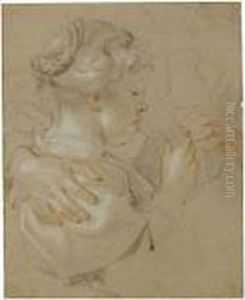 Study Of A Girl Being Helped To Drink From A Glass