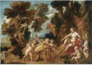 Venus And Eros Punishing A Satyr by Jacob Jordaens