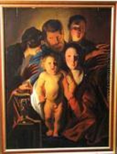 Family At Candlelight - view 1