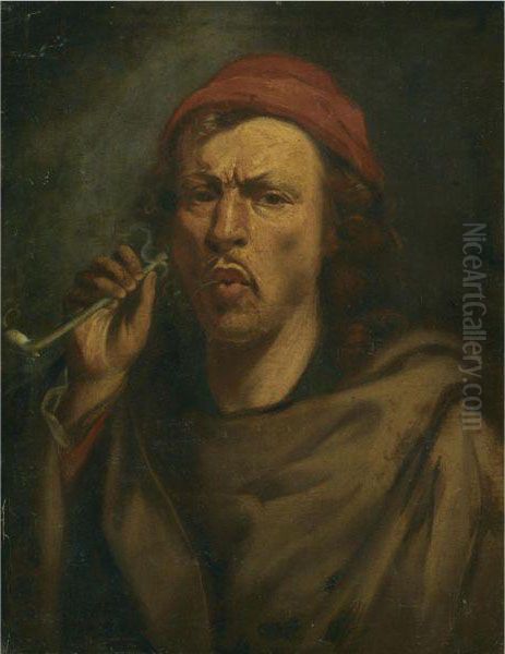 A Man Smoking - view 1
