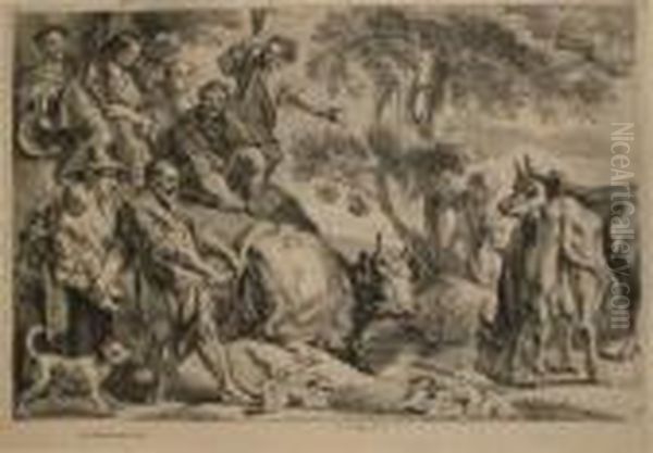 Cacus Robbing The Cattle Of Hercules. - view 1