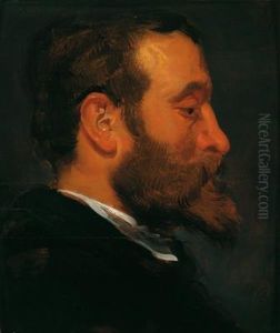 Studio Di Testa D""""uomo Barbuto Di Profilo by Jacob Jordaens