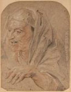 Etude D'une Veille Femme En Buste, De Trois Quarts