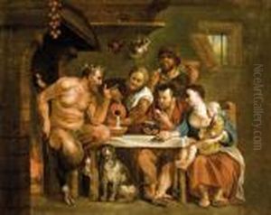 Szatir A Parasztnal by Jacob Jordaens