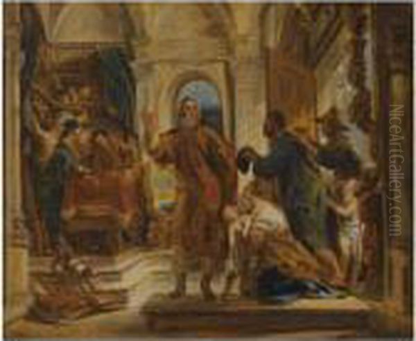 Saint Ivo, Patron Saint Of Lawyers, Receiving Petitioners - view 1