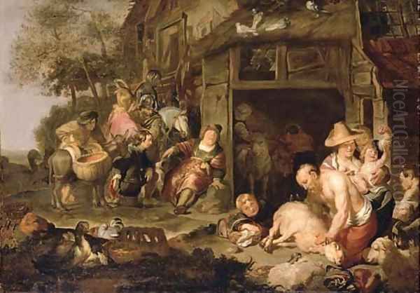 Nabal refusing provisions to King David's emmissaries - view 1
