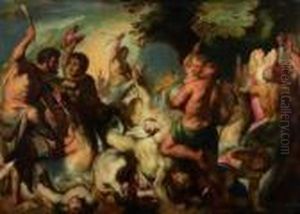 Der Kampf Der Lapithen Und Zentauren by Jacob Jordaens