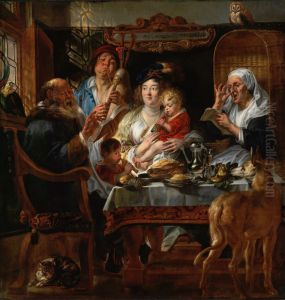 As The Old Sing, So Pipe The Young by Jacob Jordaens