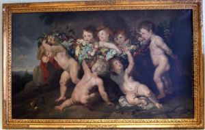 Motiv Med Putti Och Blomster. by Jacob Jordaens