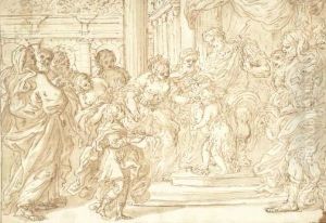 Pharoah Presenting Moses With A Crown by Jacob Jordaens