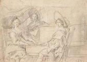 Black, Red And White Chalk by Jacob Jordaens