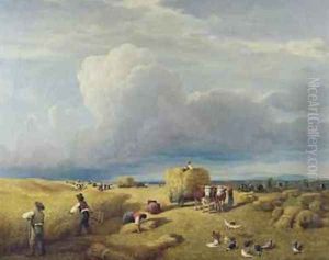 Harvesting Corn 1865 by Jan Nowopacky
