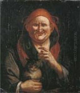 A Jester Holding A Cat by Jacob Jordaens