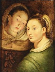 A Portrait Of Two Young Ladies, Head And Shoulders by Jacob Jordaens