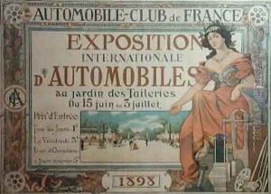 Poster advertising the Exposition Internationale dAutomobiles at the Tuileries Gardens 1898 by A. Nardac