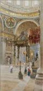 Roma, Interno Di San Pietro by Pio Joris