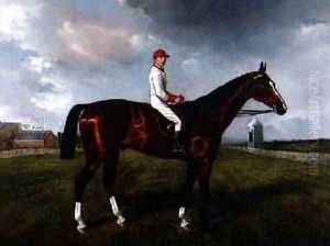 St Gatien with Charles Wood Up at Newmarket 1885 by Benjamin Cam Norton