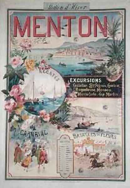 Poster advertising Menton as a Winter Resort - view 1