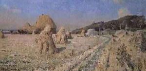 Corn Stooks in a Field by Alexandre Nozal