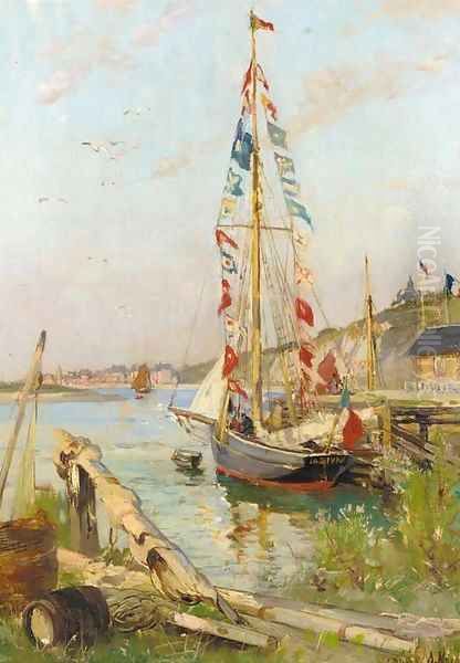 Un bateau decore a Dives - view 1