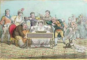 Playing in Parts etched by James Gillray 1757-1815 by Brownlow North