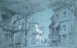 Design for the set of Les Caprices de Marianne by Alfred de Musset 1810-1857 by Francois J. & Rube, Auguste A. Nolau