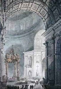 The Glowing Cross in St Peters Rome on Maundy Thursday by Charles Norry
