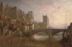 Durham from the river by Pollok Sinclair Nisbet