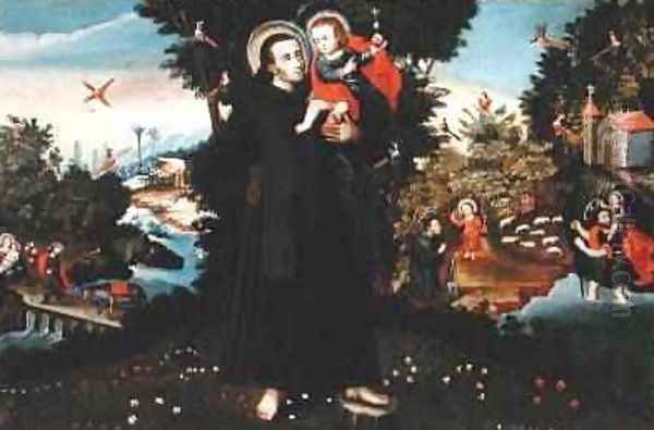 St John of God 1495-1550 with the Christ Child St Christopher St Augustine and the Flight into Egypt - view 1