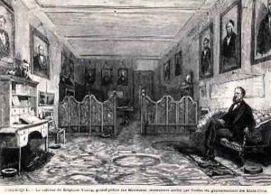 Brigham Young 1801-77 the High Priest of the Mormons in his Study illustration from Le Monde Illustre