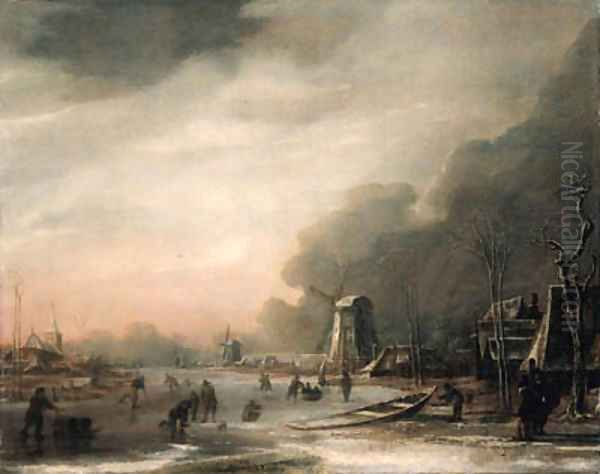 A Winter Landscape with Skaters and Kolf Players - view 1