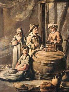 Children with a cage