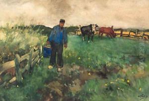 Milking time by Willem Van Der Nat