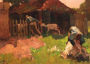 Shearing the sheep by Willem Van Der Nat