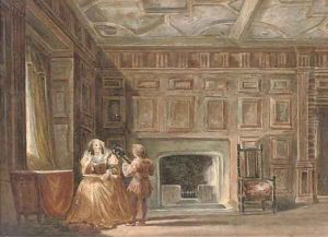 An apartment at Haddon Hall, Derbyshire by Joseph Nash