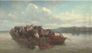 The horse ferry by Willem Carel Nakken