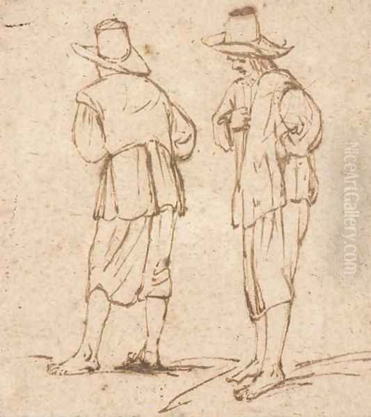 Two standing figures - view 1