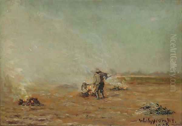 Burning stubble, Withycombe - view 1