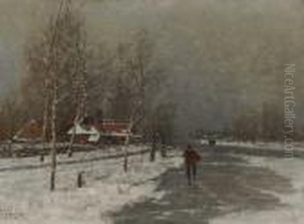 Winterlandschaft Mit Bauern Auf Dem Eis - view 1