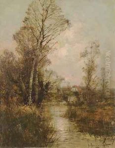 Moorlandschaft Mit Birken Und Gehoft