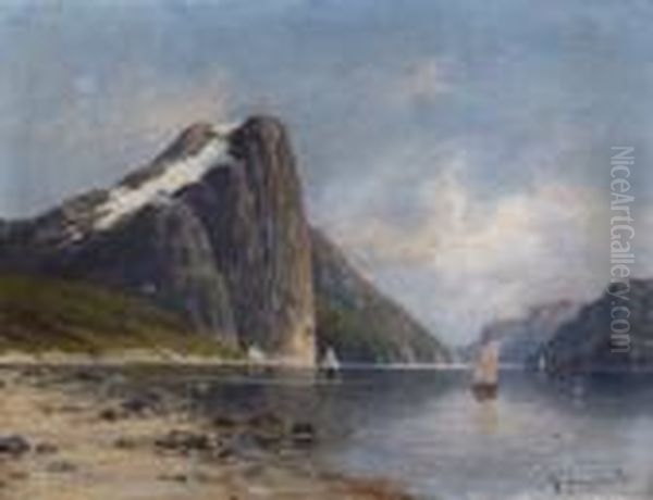 Norwegische Fjordlandschaft Mit Segelbooten - view 1