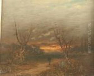 Herbstlandschaft Am Niederrhein by Johann Jungblutt