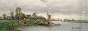Hollandische Kanalszene by Johann Jungblutt