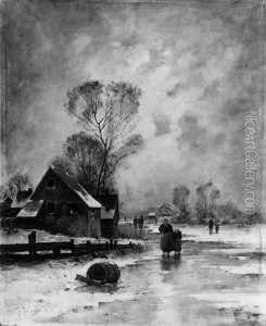 Abendliche Winterlandschaft. Abendliche Winterlandschaft.