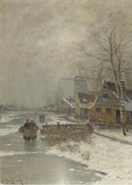 Walking Home In Winter - view 1