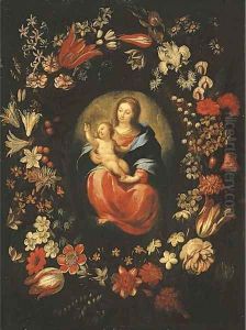 A garland of tulips by Carlo Francesco Nuvolone