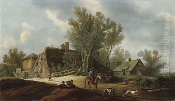A wooded landscape with a huntsman setting - view 1