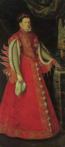 Portrait of Isabel de Valois, consort of King Philip II of Spain by Pierre Noveliers
